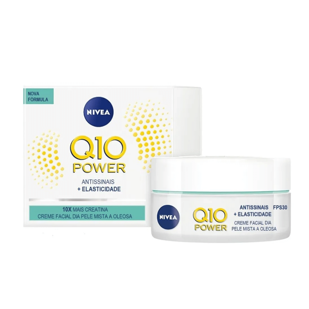 NIVEA Creme Facial Antissinais Q10 Power Dia FPS 30 Pele Mista a Oleosa 50g  50g