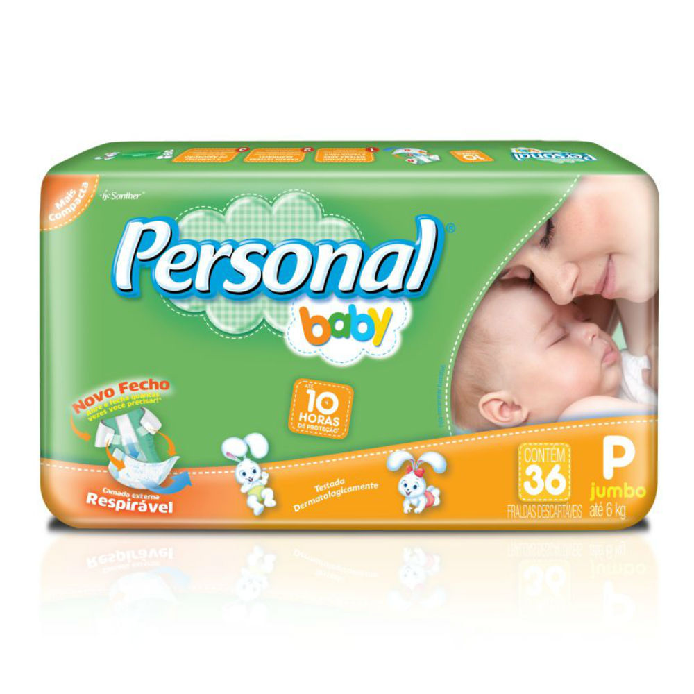 Fralda Descartável Personal Baby Jumbo P 36 Unidades - Drogaria